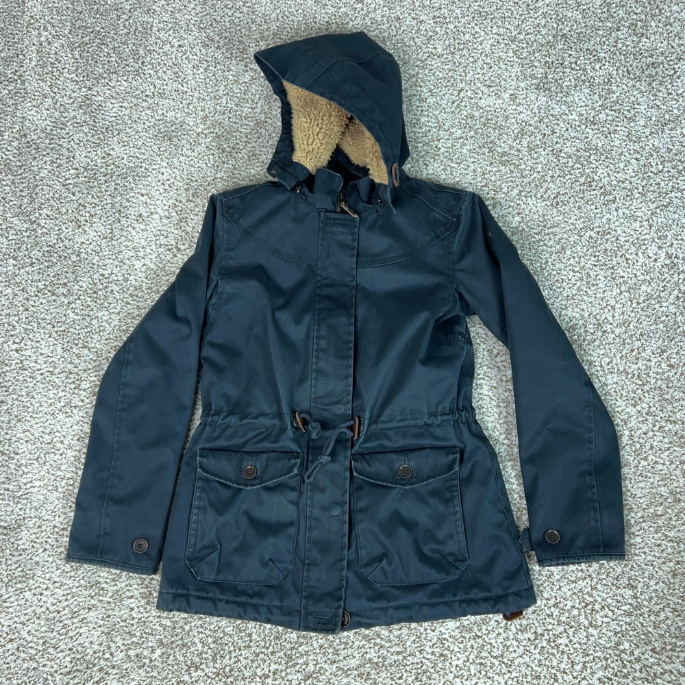 Timberland Jacket Womens Navy Blue Waterproof Utility Coat Sherpa Lined Parka